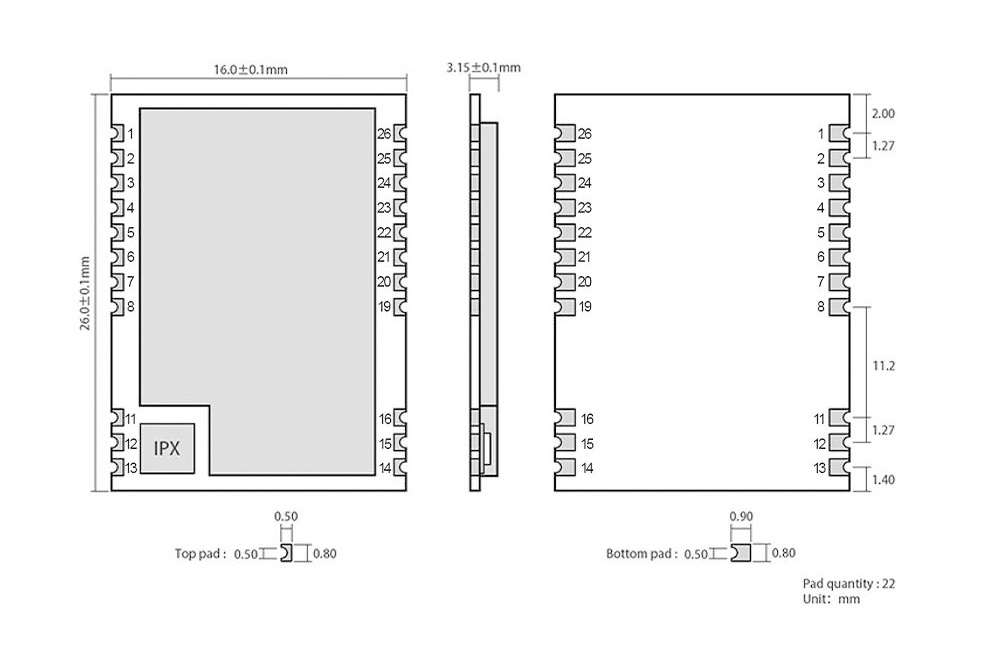 E22-900T22S pinout